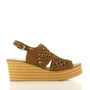 24 Hrs 23617 Tan Slingback Wedge Sandals