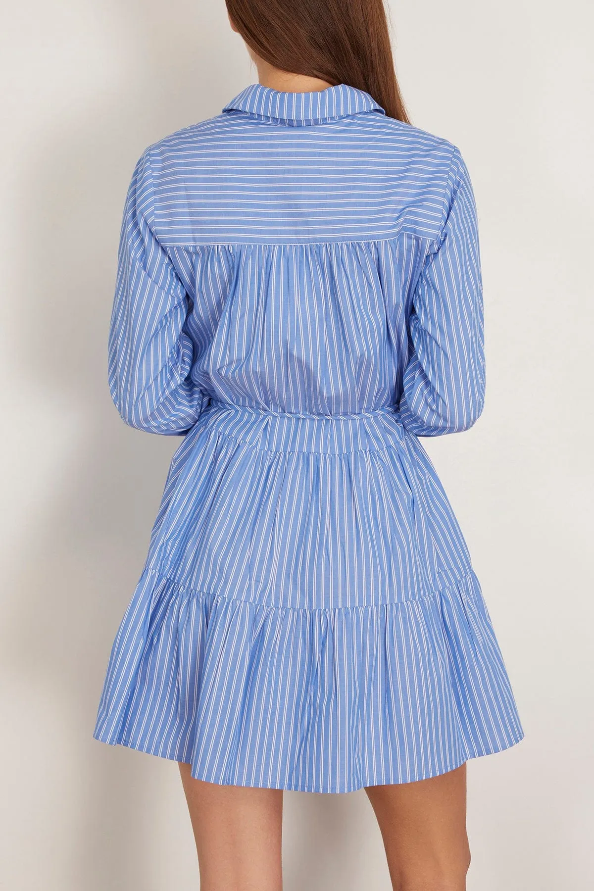 Anna Shirt Dress in Blue and Cream Stripe