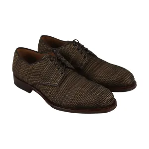 Aquatalia Vance Woven Leather 34M0321 Mens Brown Lace Up Plain Toe Oxfords Shoes