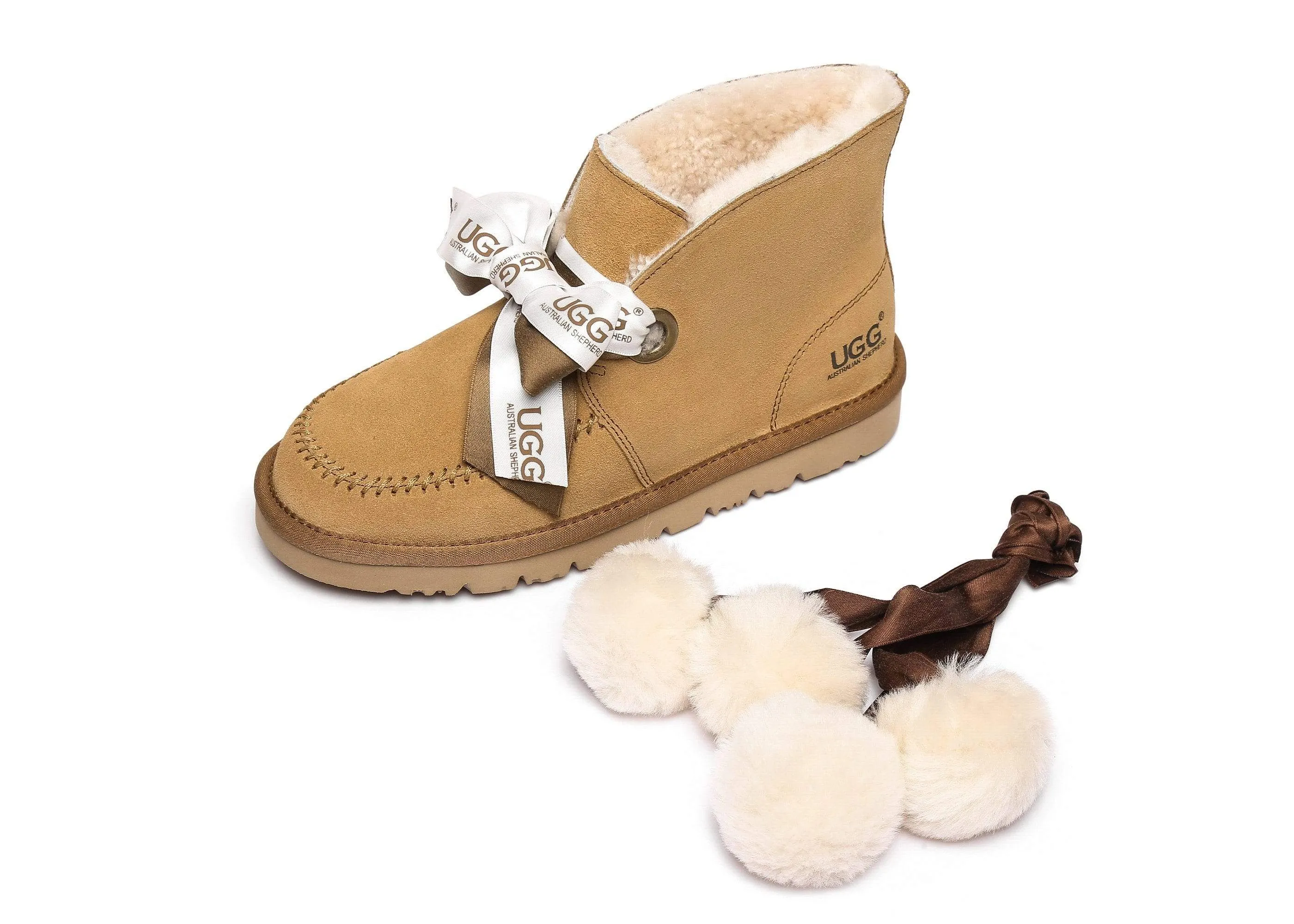 Australian Shepherd® UGG Ribbon Pom Pom Boots Doreen