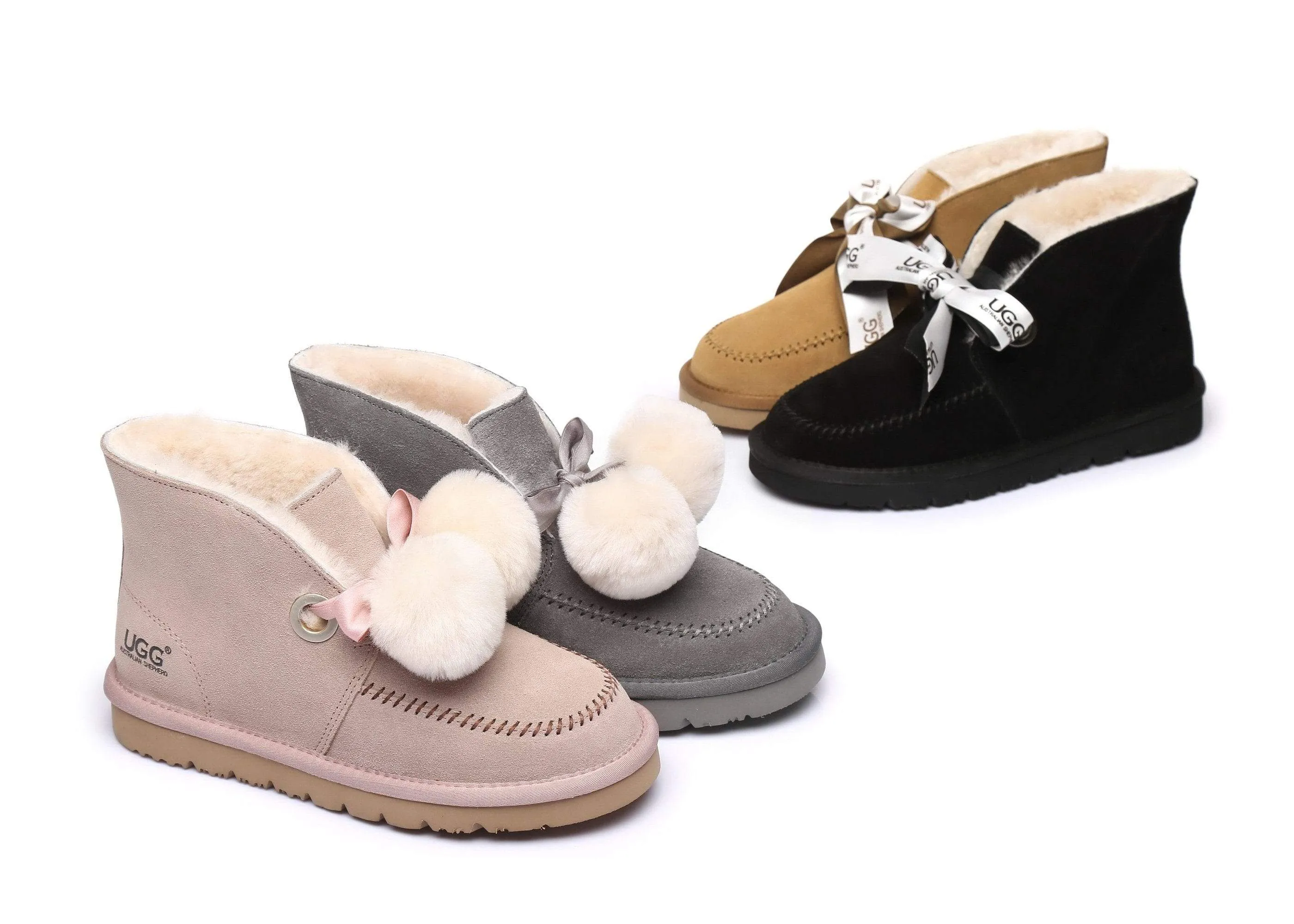 Australian Shepherd® UGG Ribbon Pom Pom Boots Doreen