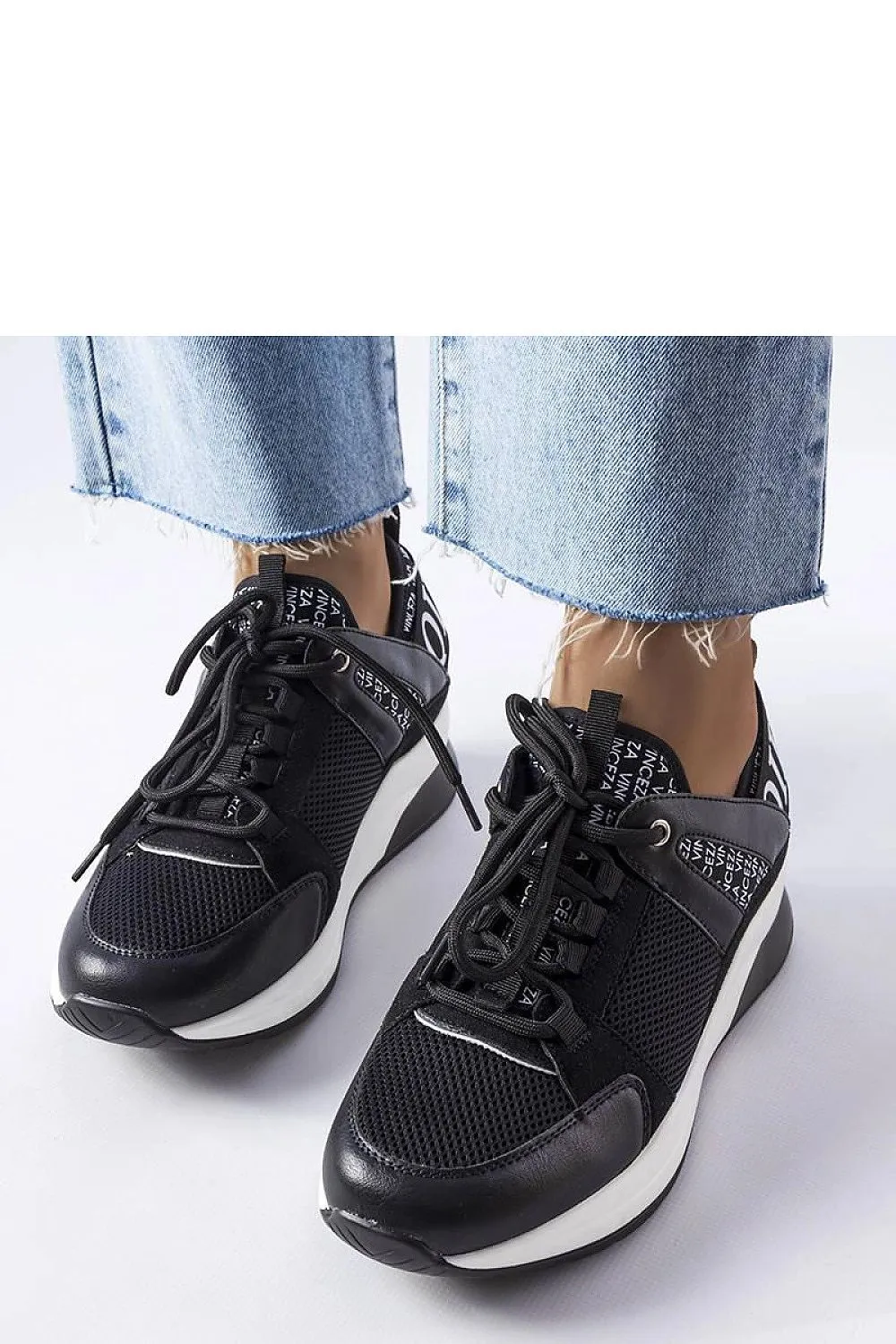 Black and white sneakers