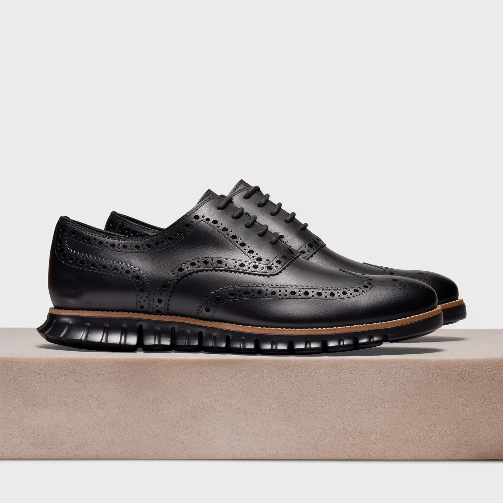 Black Leather Everett Lace Up Oxfords with Black Hybrid Sole - SS23