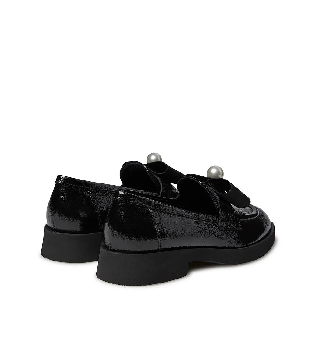 Black naplak leather loafer