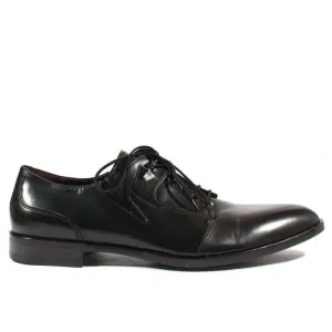 Cesare Paciotti Luxury Italian Men's Designer Shoes Dark Calf Black Dan Q Leather Oxfords (CPM2572)