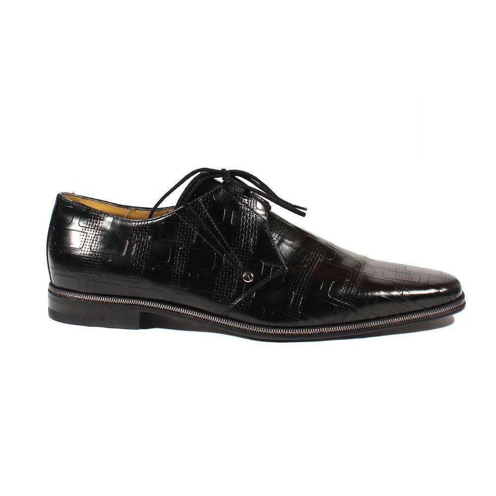 Cesare Paciotti Luxury Italian Men's Designer Shoes Magic Baby Black Leather Oxfords (CPM2418)