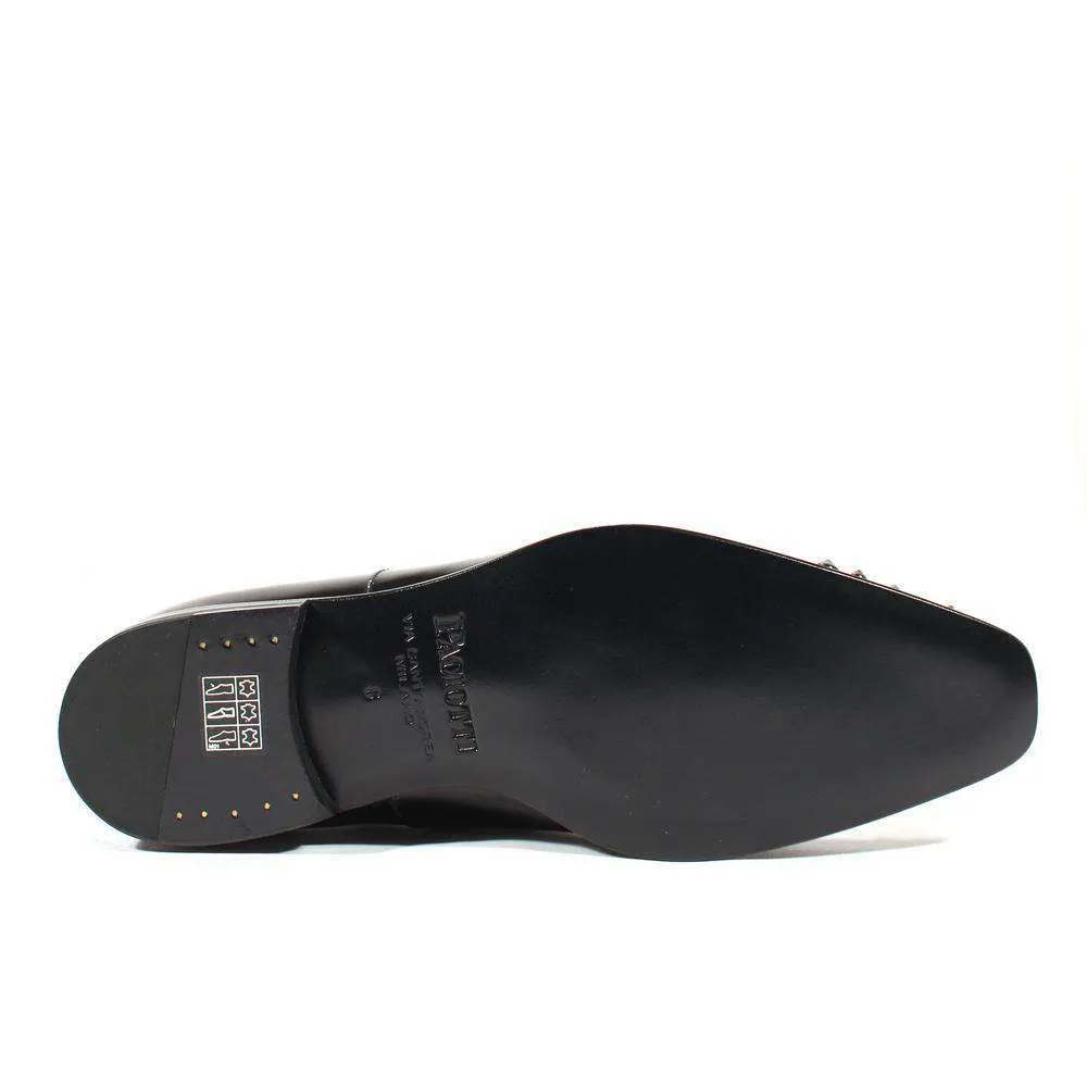 Cesare Paciotti Luxury Italian Men's Designer Shoes Old Paint Black Oxfords (CPM2500)