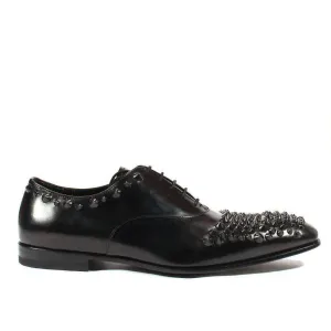 Cesare Paciotti Luxury Italian Men's Designer Shoes Old Paint Black Oxfords (CPM2500)