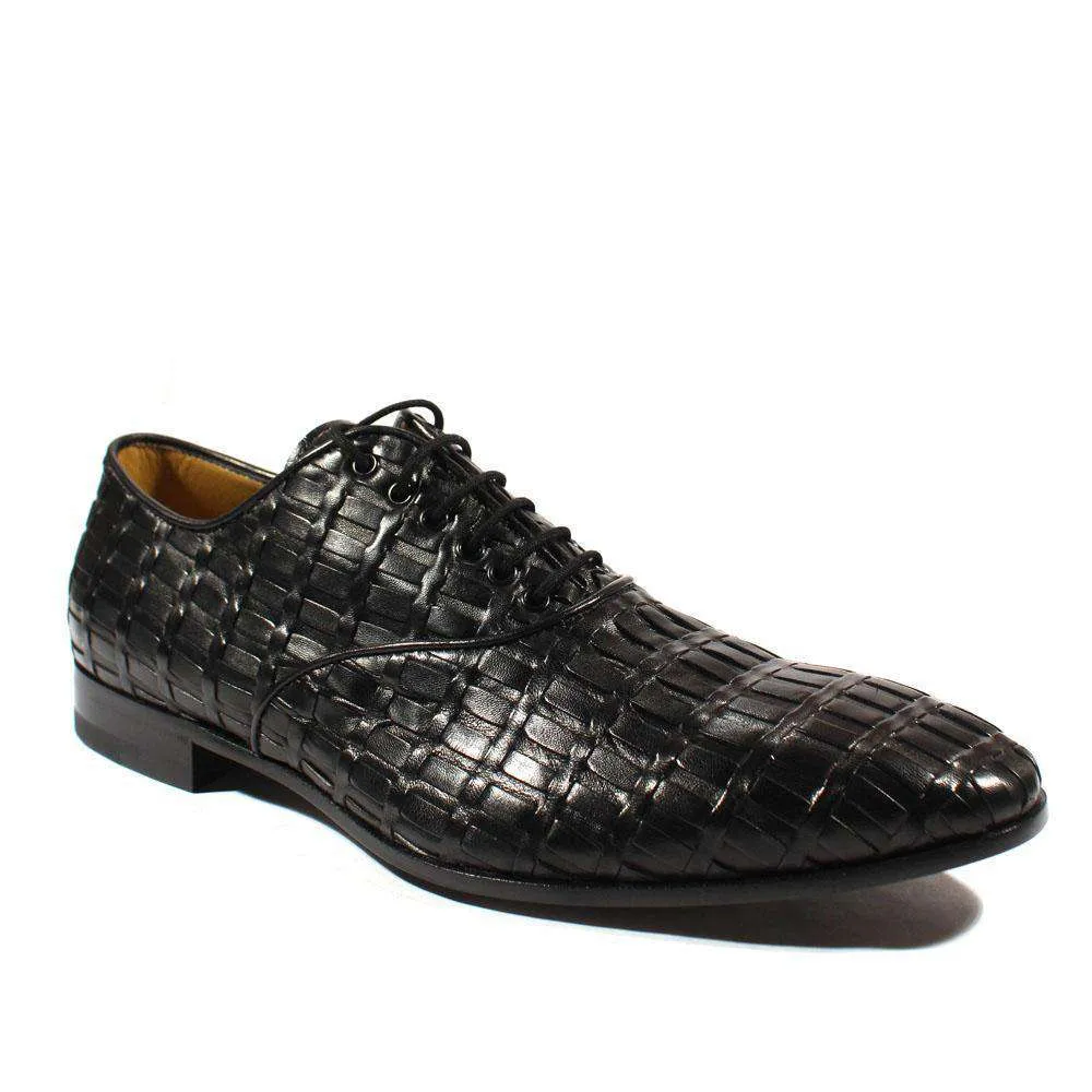 Cesare Paciotti Luxury Italian Men's Designer Shoes Soft Lady Black Leather Oxfords (CPM2422)