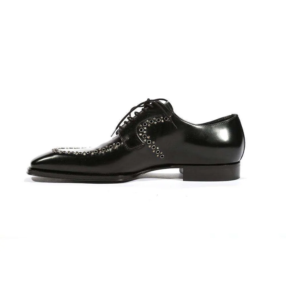 Cesare Paciotti Luxury Italian Men's Oxfords Baio Black Designer Shoes (CPM5457)