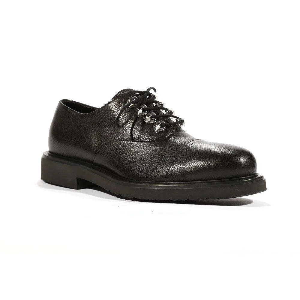 Cesare Paciotti Luxury Italian Men's Oxfords Black Foam Bufalo G Designer Shoes (CPM5473)