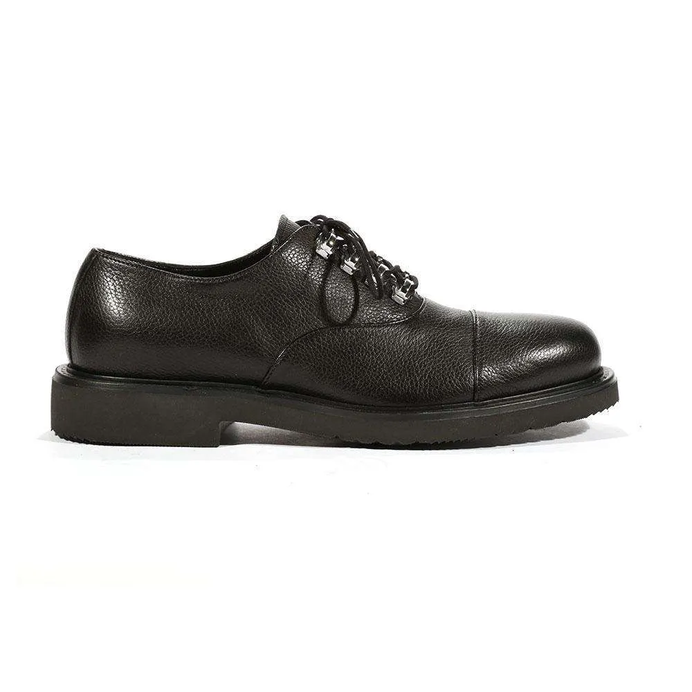 Cesare Paciotti Luxury Italian Men's Oxfords Black Foam Bufalo G Designer Shoes (CPM5473)