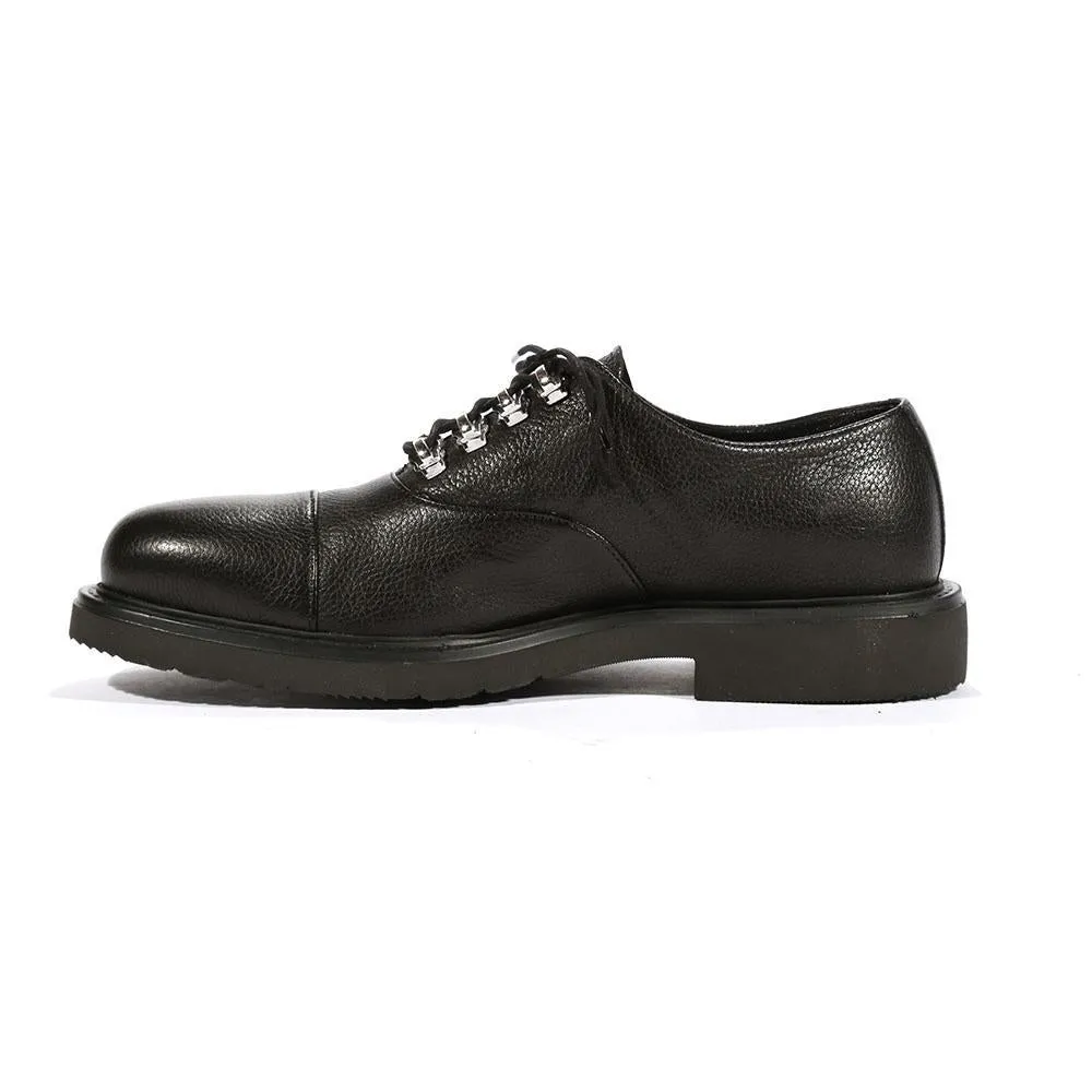 Cesare Paciotti Luxury Italian Men's Oxfords Black Foam Bufalo G Designer Shoes (CPM5473)