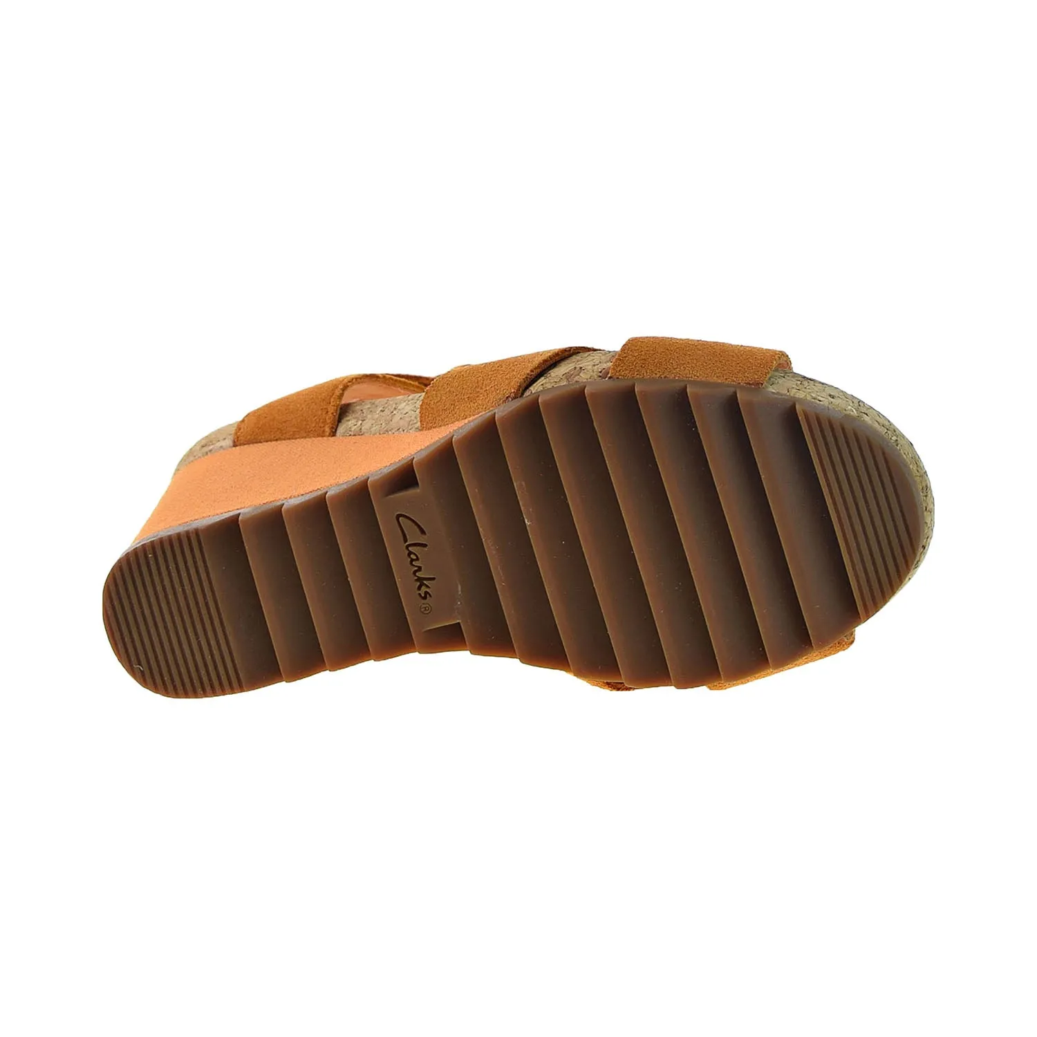Clarks Flex Sun (Wide) Women's Wedge Heels Amber Suede