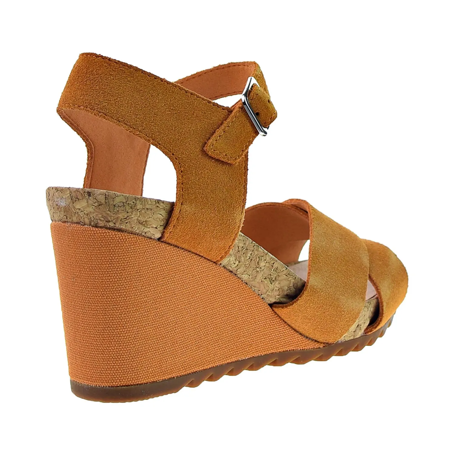 Clarks Flex Sun (Wide) Women's Wedge Heels Amber Suede