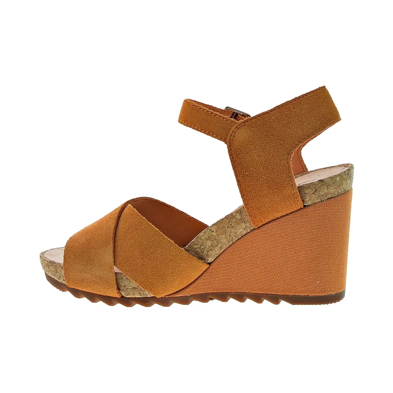 Clarks Flex Sun (Wide) Women's Wedge Heels Amber Suede