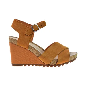 Clarks Flex Sun (Wide) Women's Wedge Heels Amber Suede
