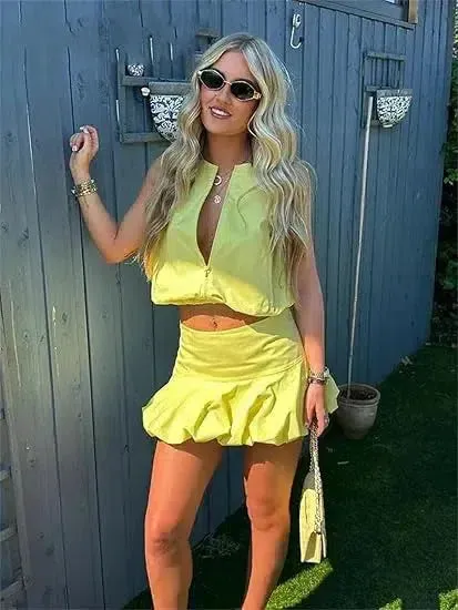 Corivelle Luminous Set – Vibrant yellow – Tailored