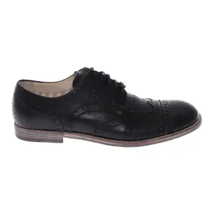 Dolce & Gabbana Black Leather Wingtip Formal Shoes