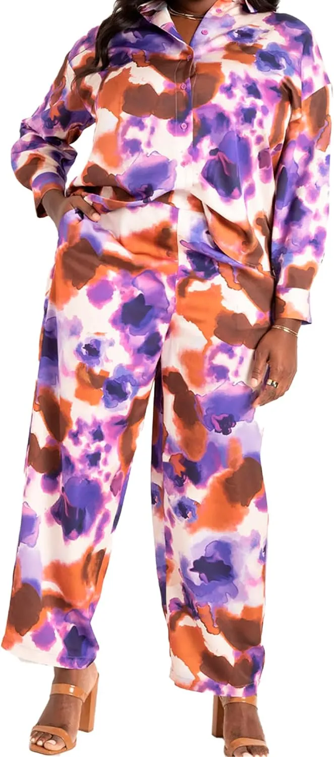 ellos Plus Size Linen-Blend Drawstring Pants