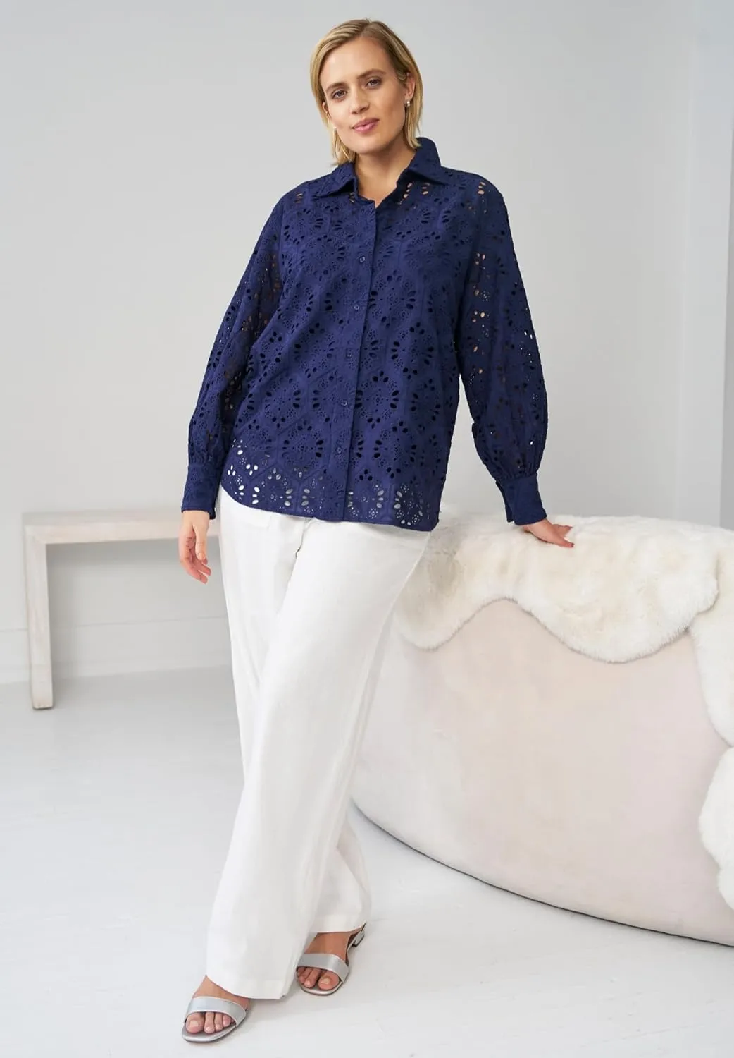 ellos Plus Size Linen-Blend Drawstring Pants