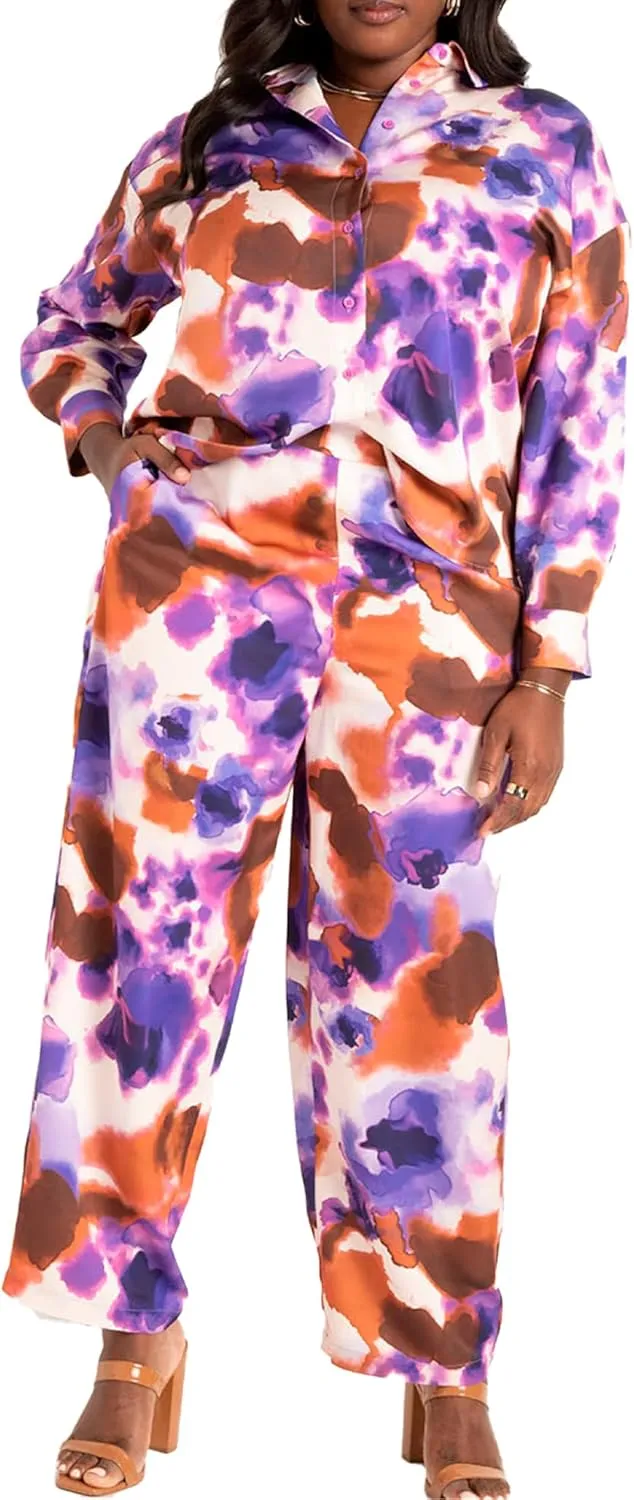 ellos Plus Size Linen-Blend Drawstring Pants