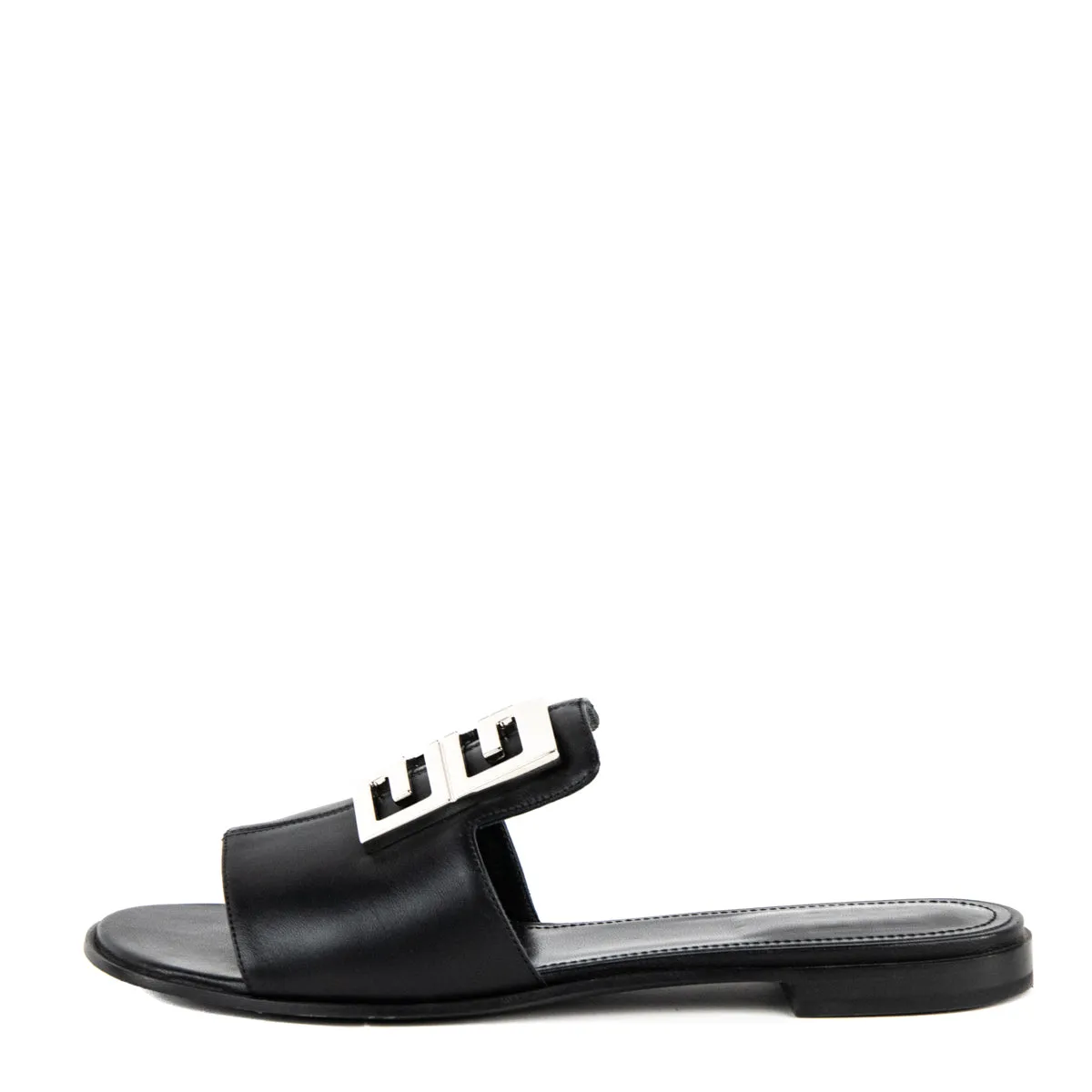 Givenchy Black Leather 4G Slides Size US 9 | EU 39