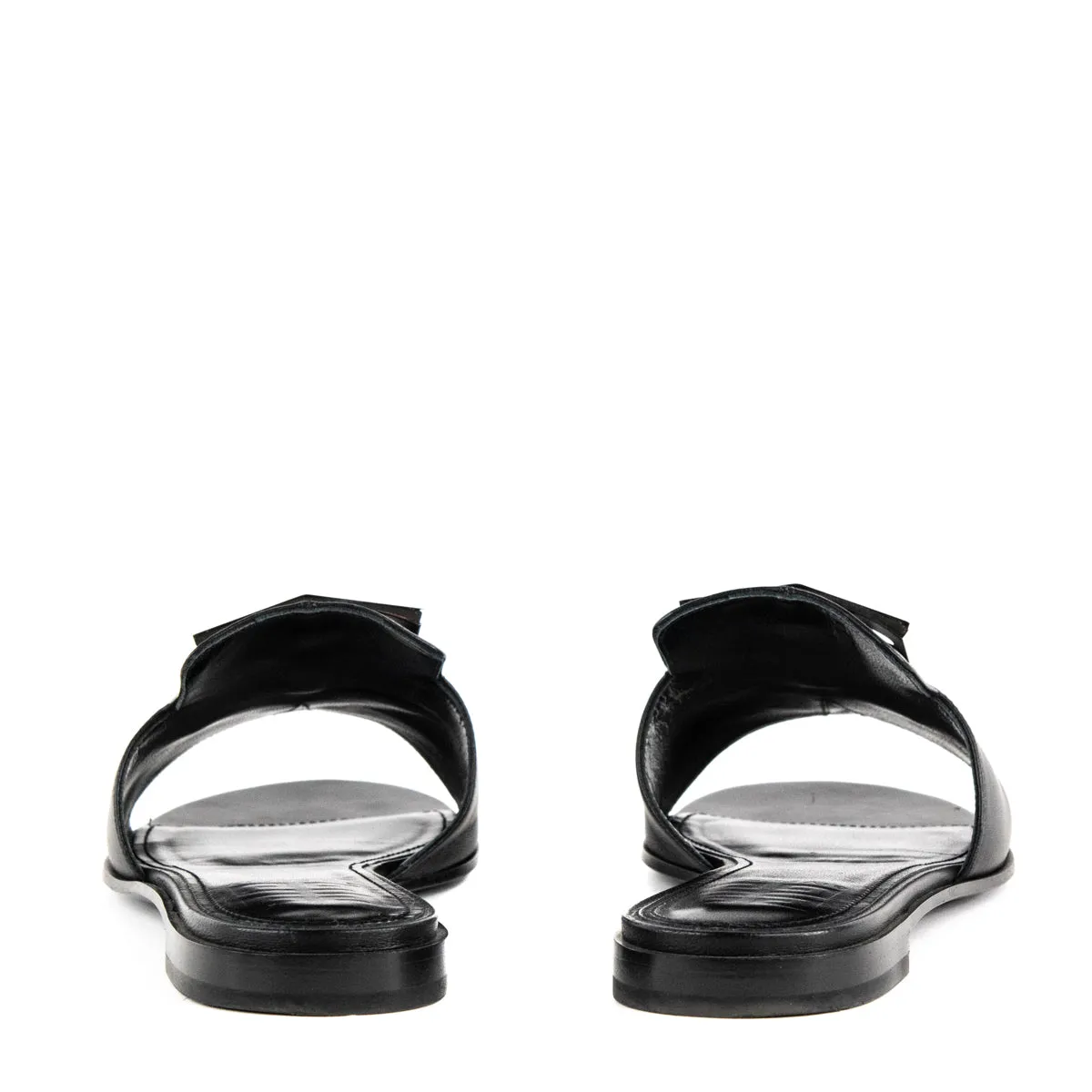 Givenchy Black Leather 4G Slides Size US 9 | EU 39
