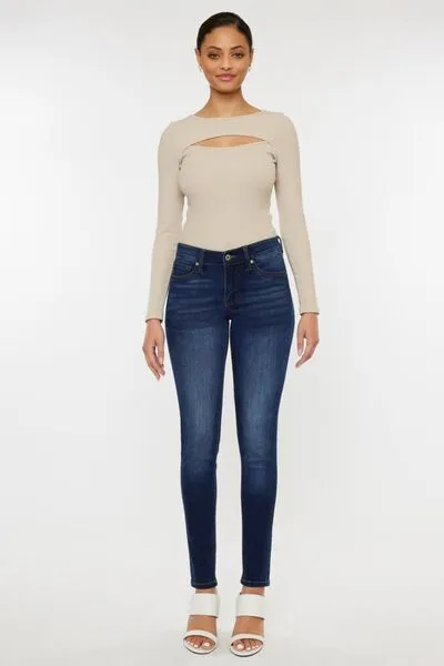 Gracie Mid Rise Gradient Wash Skinny Jeans