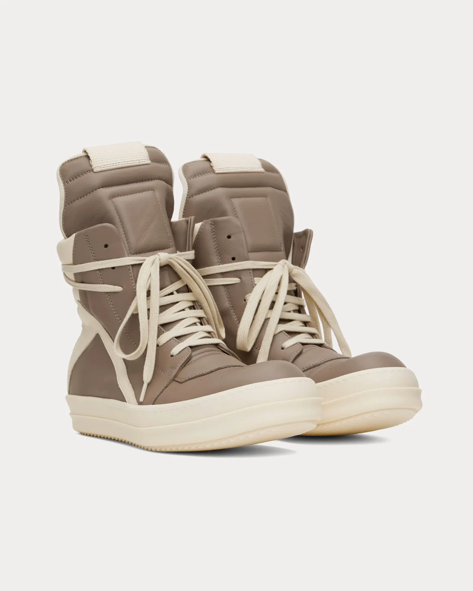 Hollywood Geobasket Leather Taupe / Milk / Milk High Top Sneakers
