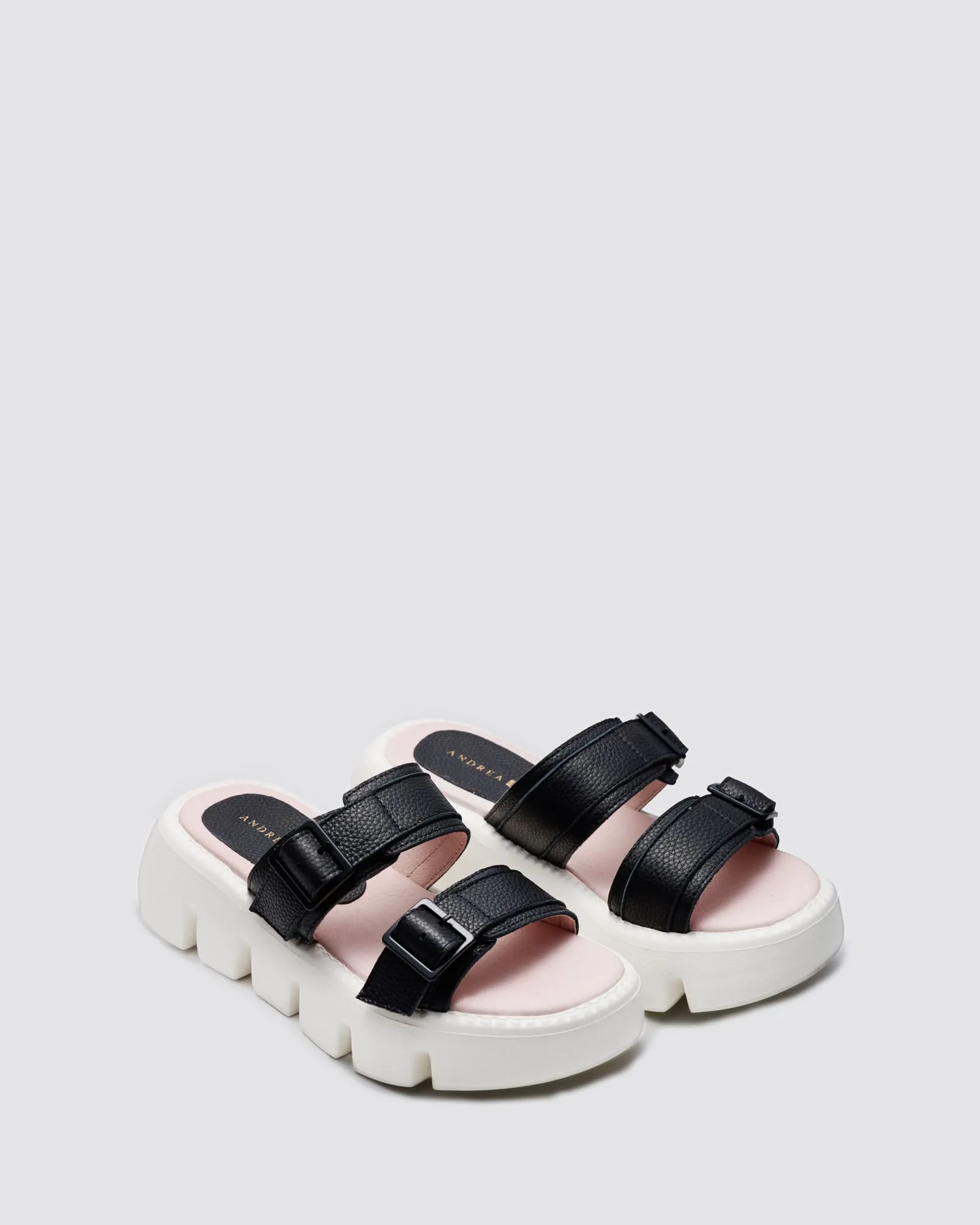 IGGY SLIDES BLACK LEATHER