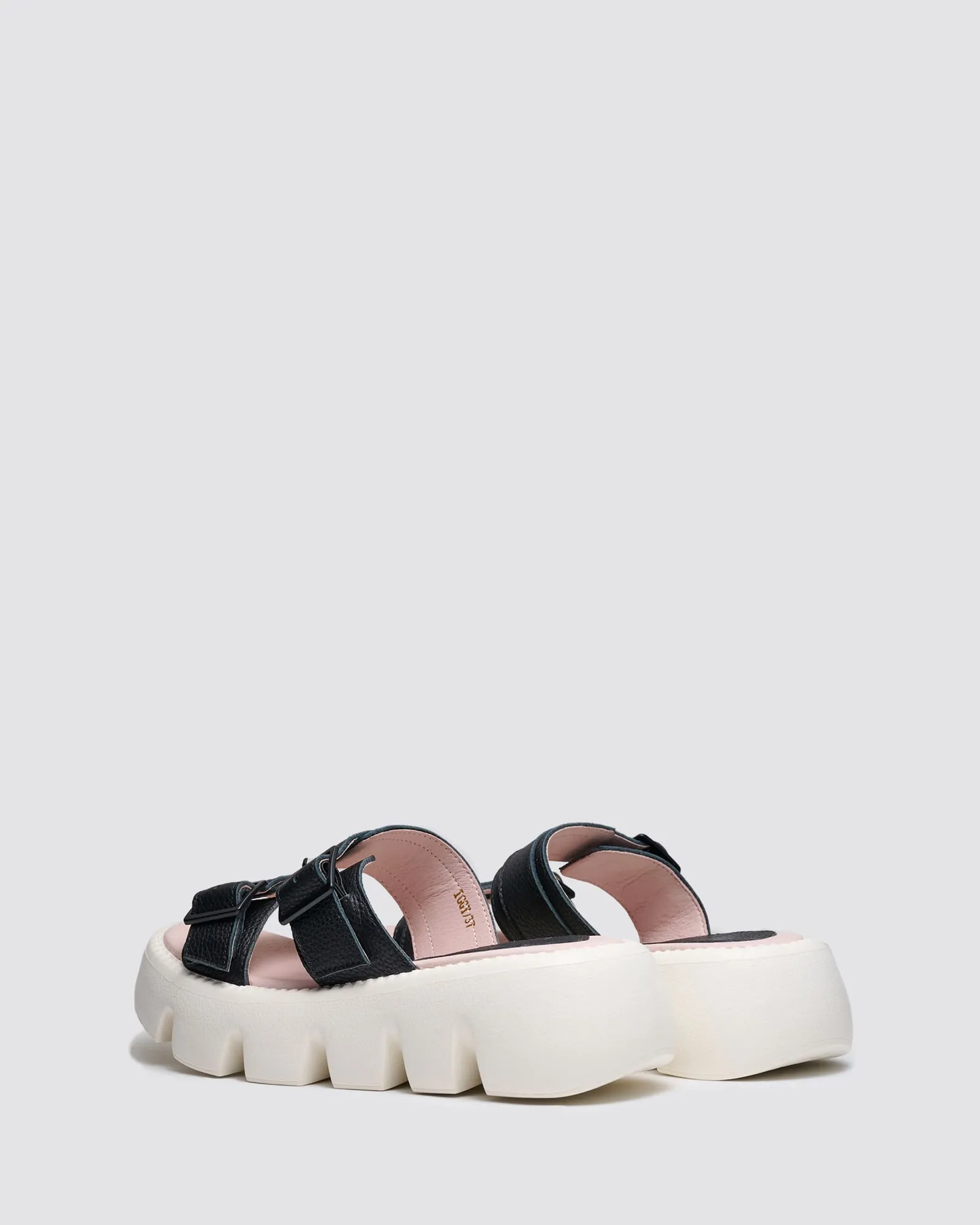 IGGY SLIDES BLACK LEATHER