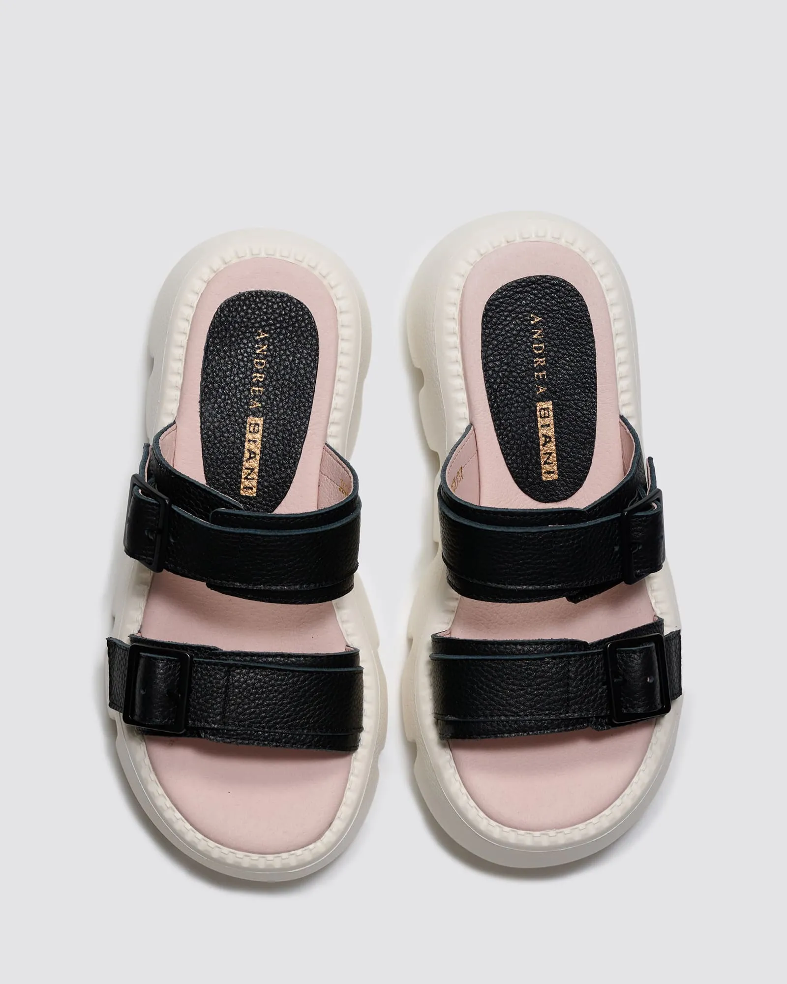 IGGY SLIDES BLACK LEATHER