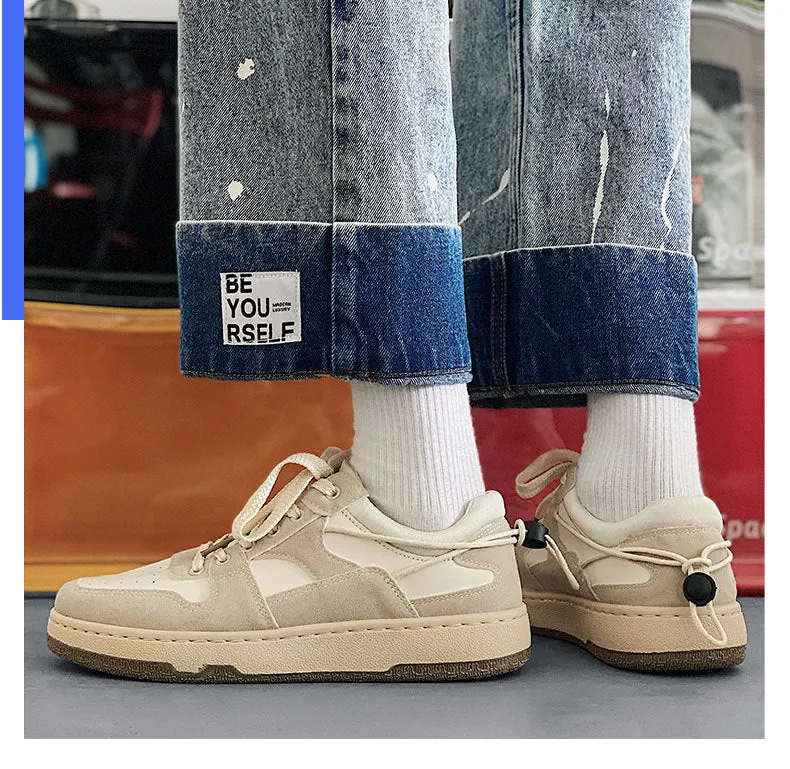 Jinquedai Summer Spring Trendy Cool Street Fashion Style Colour Collage Chic Skate Boarding Sneakers for Men Sporty Shoes for Men