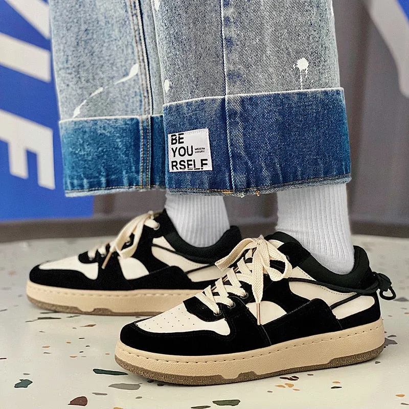 Jinquedai Summer Spring Trendy Cool Street Fashion Style Colour Collage Chic Skate Boarding Sneakers for Men Sporty Shoes for Men