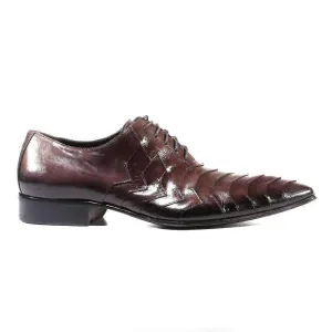 Jo Ghost Men's Designer Shoes Inglese Moscato Dark Gray Leather Oxfords (JG2200)