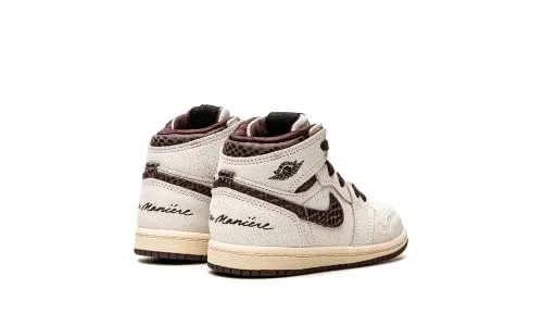 Jordan 1 Retro High OG SP A Ma Maniere Size 8C - Toddler DO7098-100 Sail/Burgundy