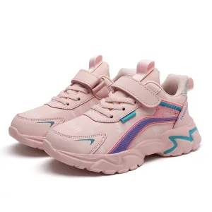 Kids Casual Pink Girls Leather Shoes Fashion Lightweight Running Young Student's Shoes - YGSD50510