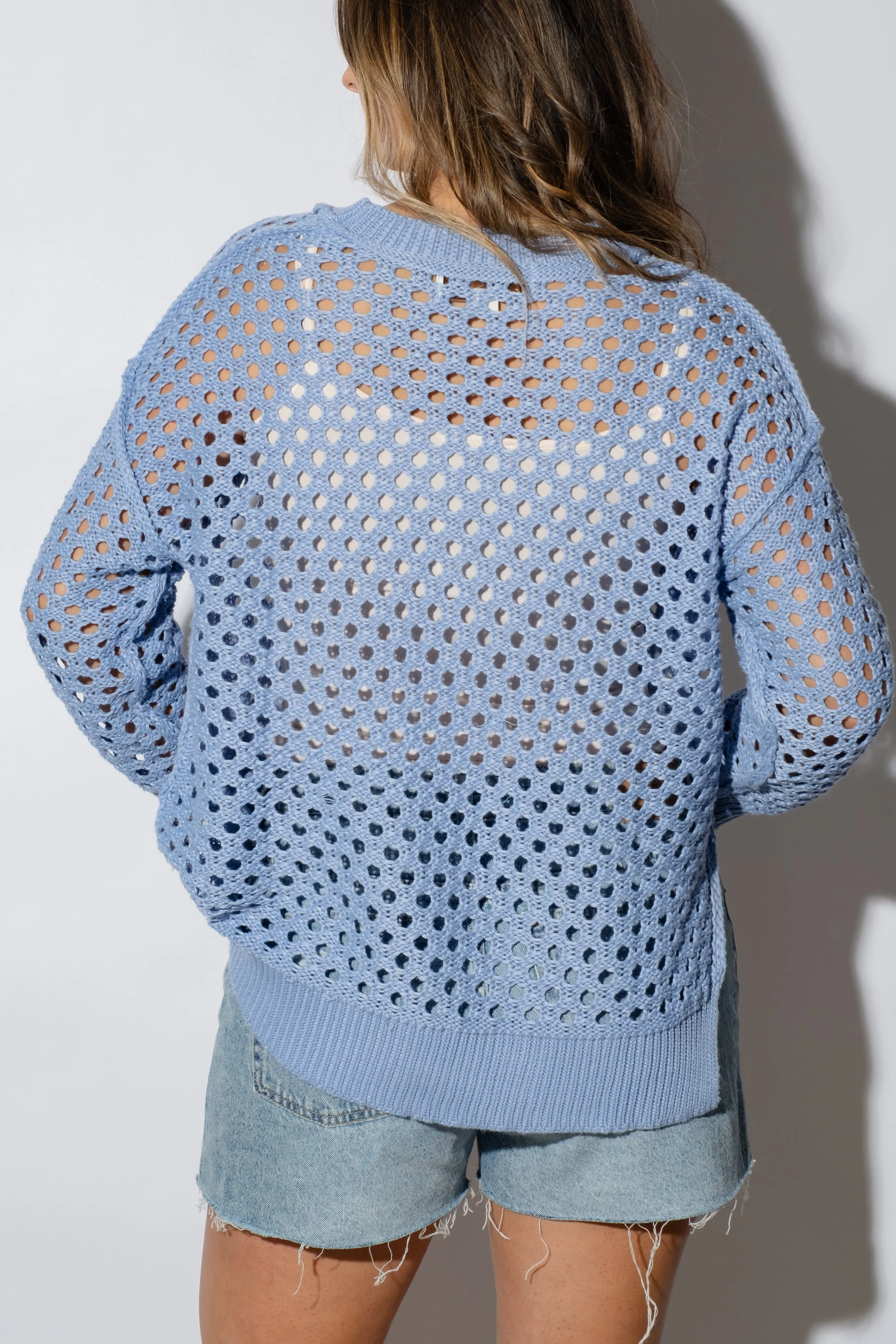 Leia Crochet Open Knit Sweater