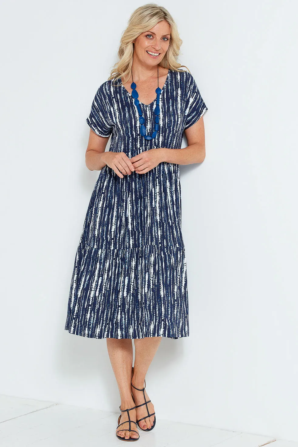 LUCIA V-NECK KNIT MIDI DRESS