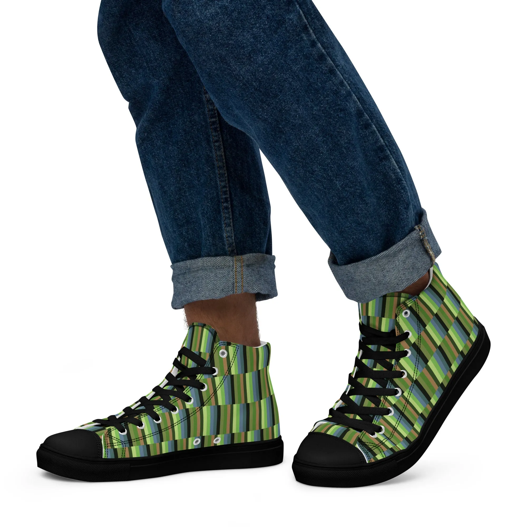 Men’s colorful high top canvas shoes - Jewel Beetle