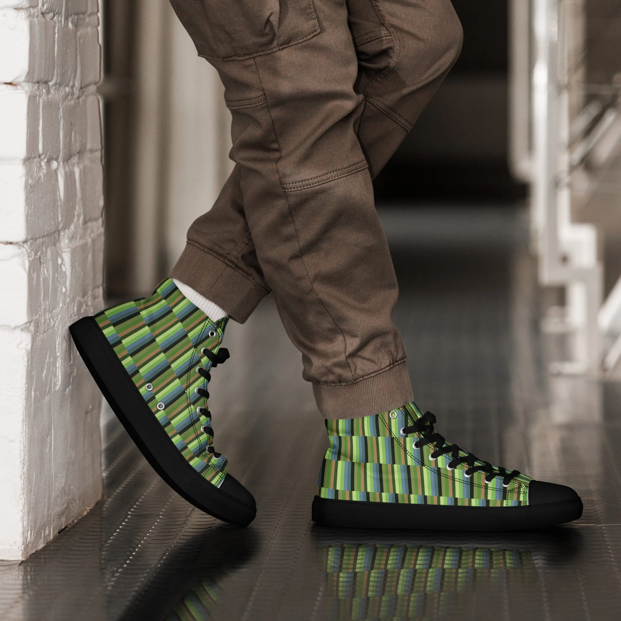 Men’s colorful high top canvas shoes - Jewel Beetle