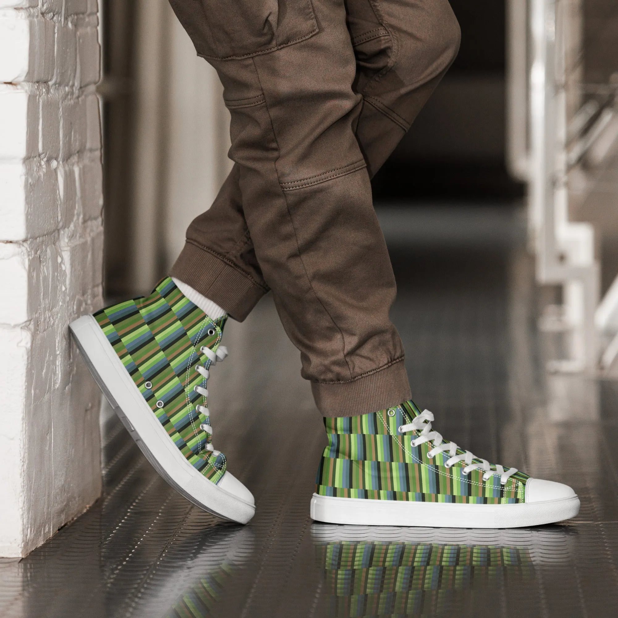 Men’s colorful high top canvas shoes - Jewel Beetle