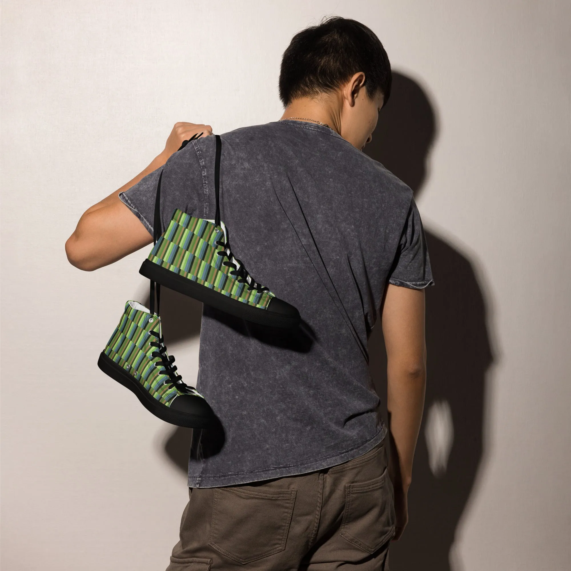 Men’s colorful high top canvas shoes - Jewel Beetle