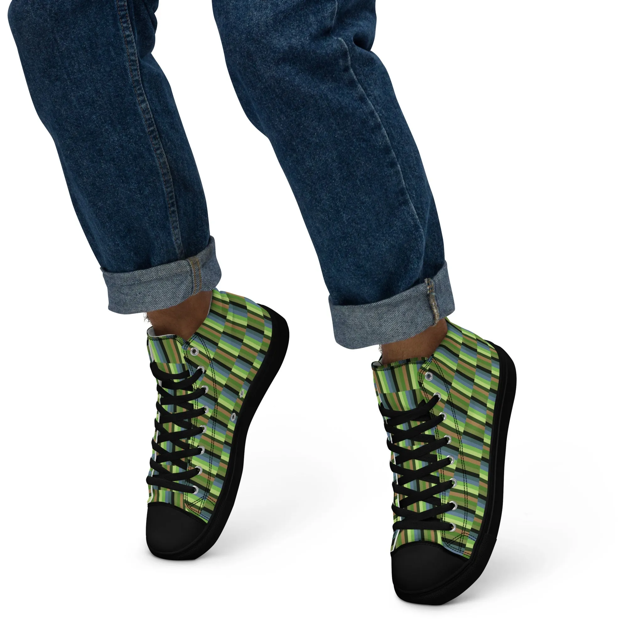 Men’s colorful high top canvas shoes - Jewel Beetle