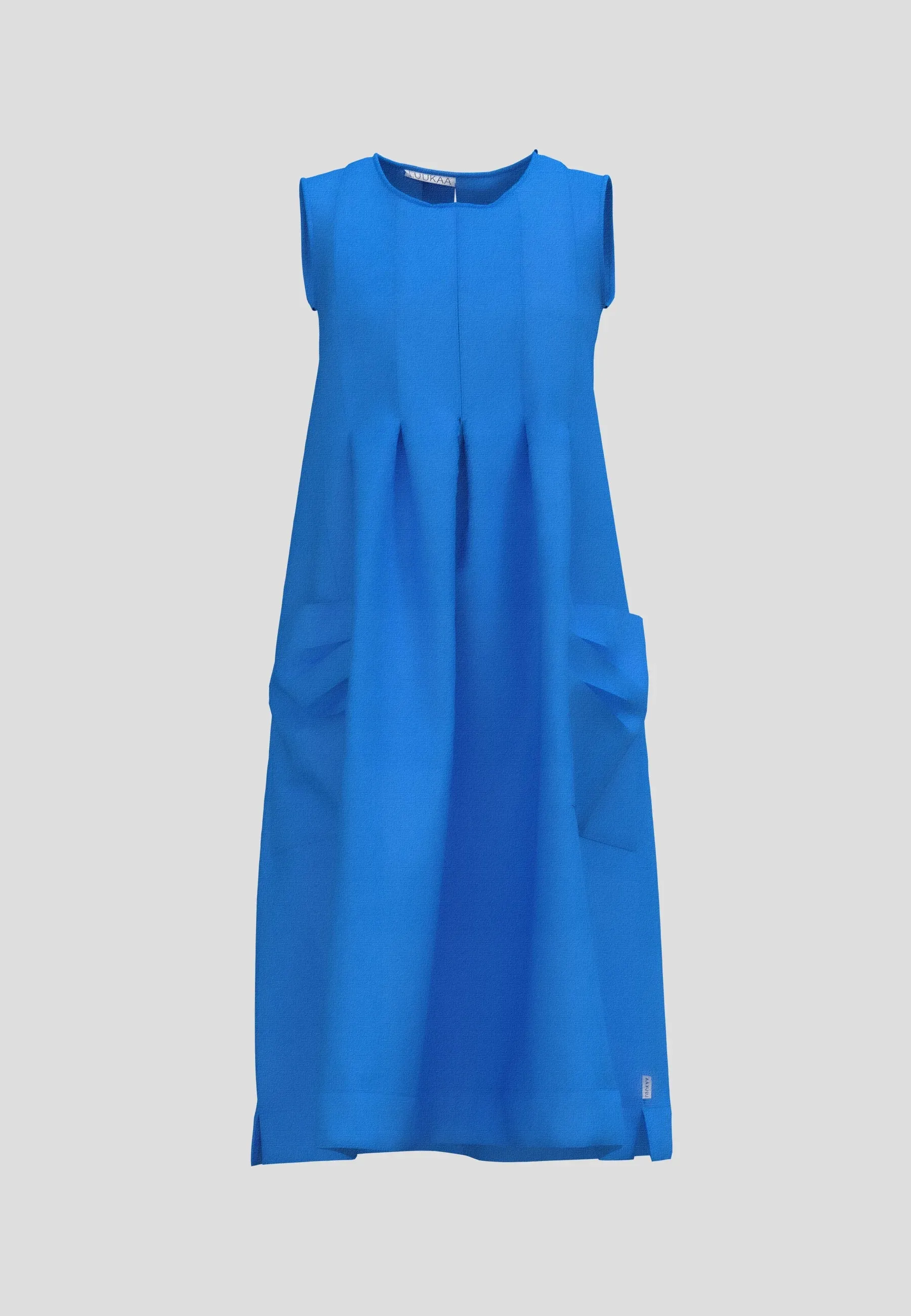 MIREA – Pleated Sleeveless Linen Dress