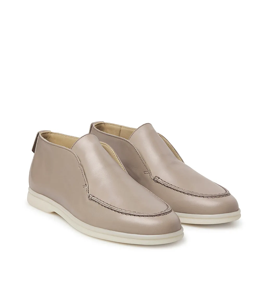 Mud-tone leather loafers