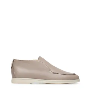 Mud-tone leather loafers