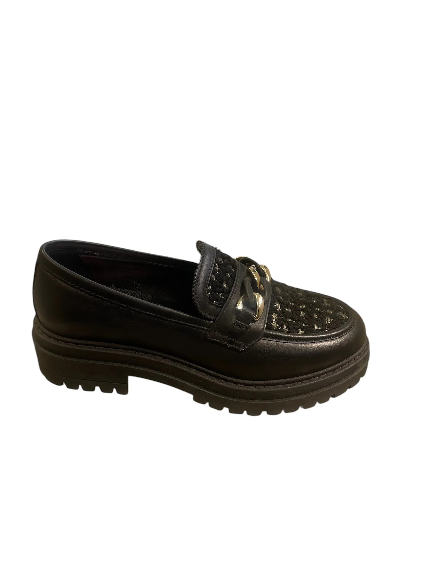 Nerogiardini black leather platform loafers