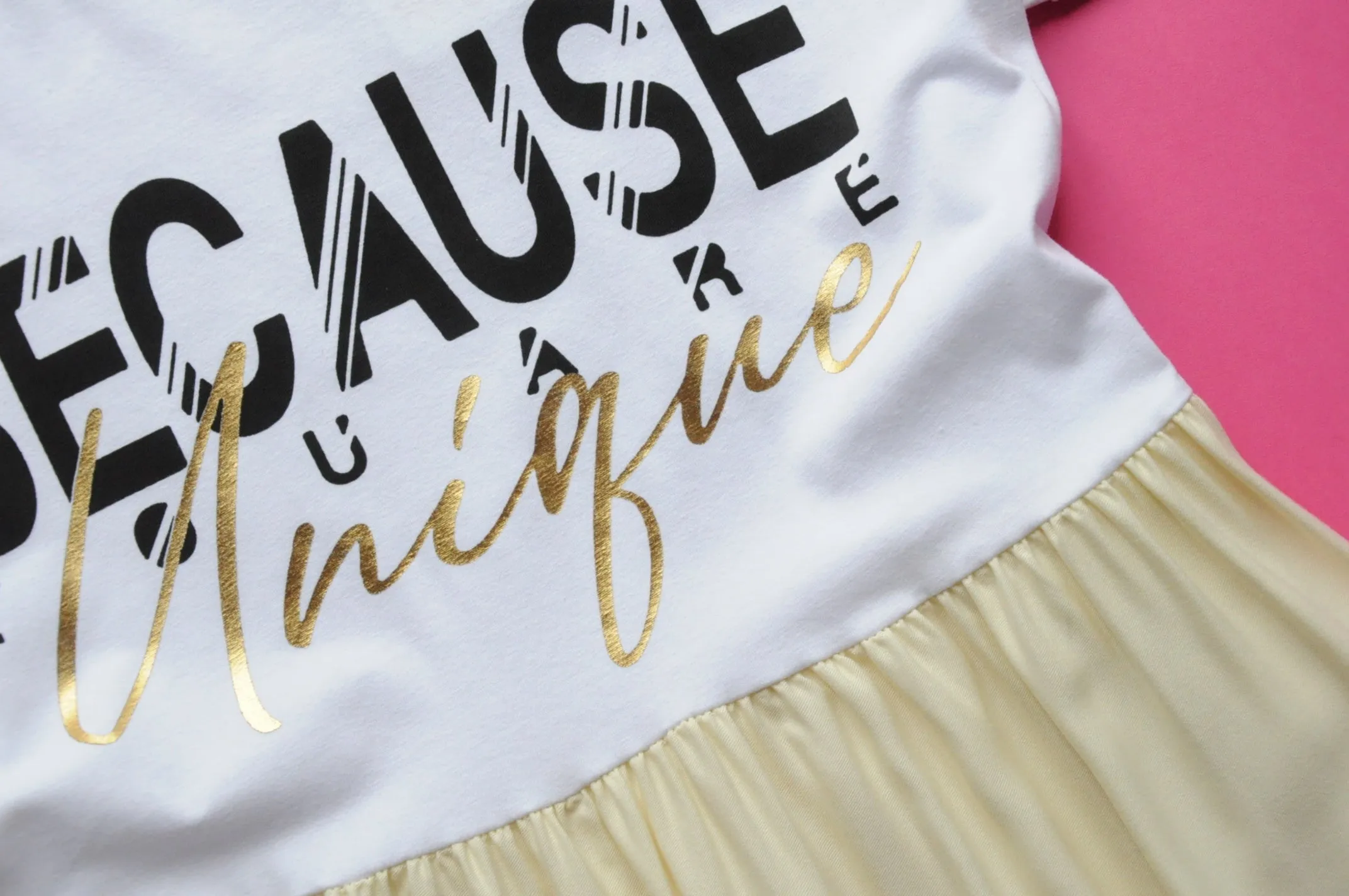 "Because you are unique" Swing dress in pink